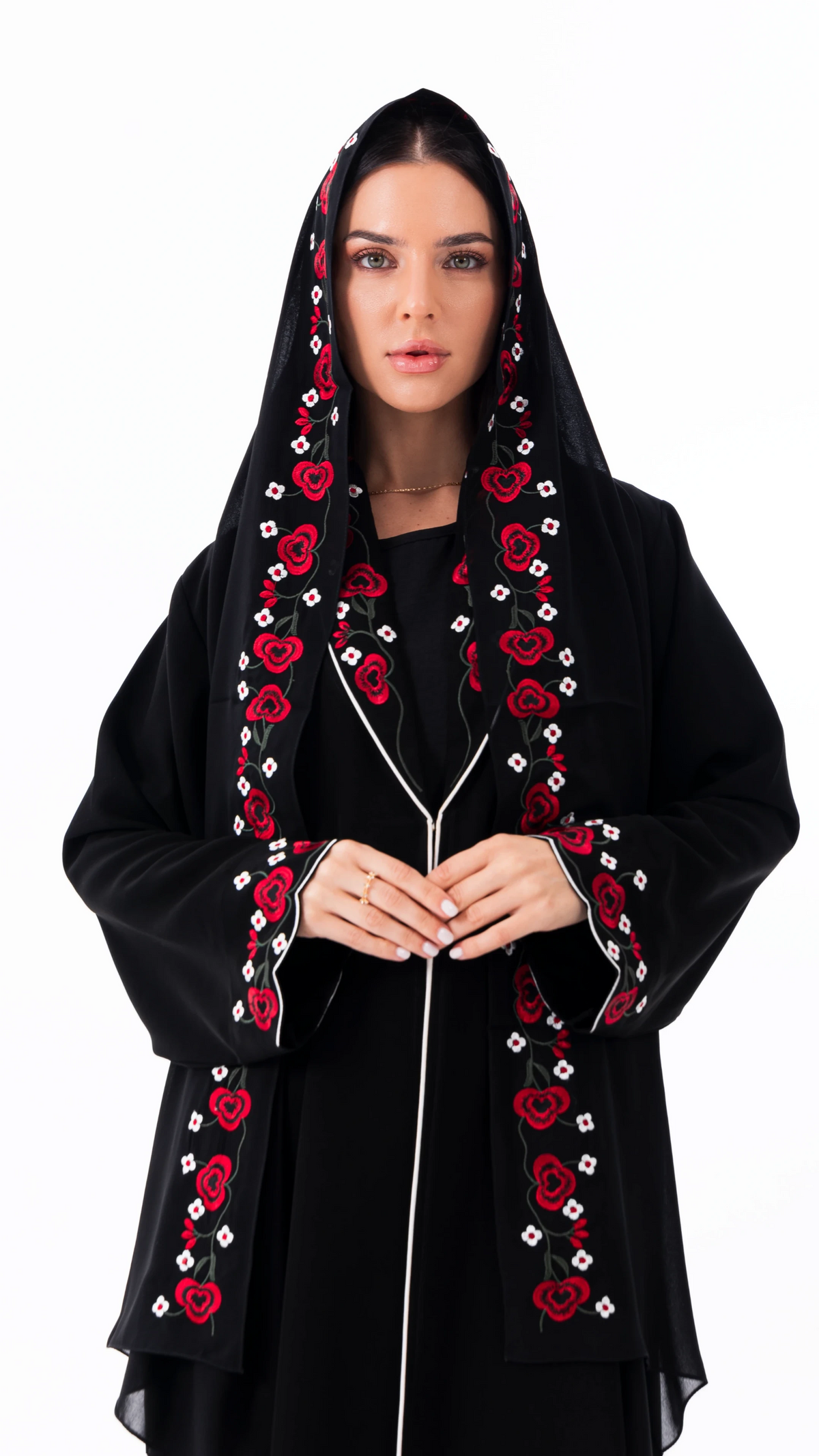 Floriana abaya in black