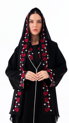 Floriana abaya in black