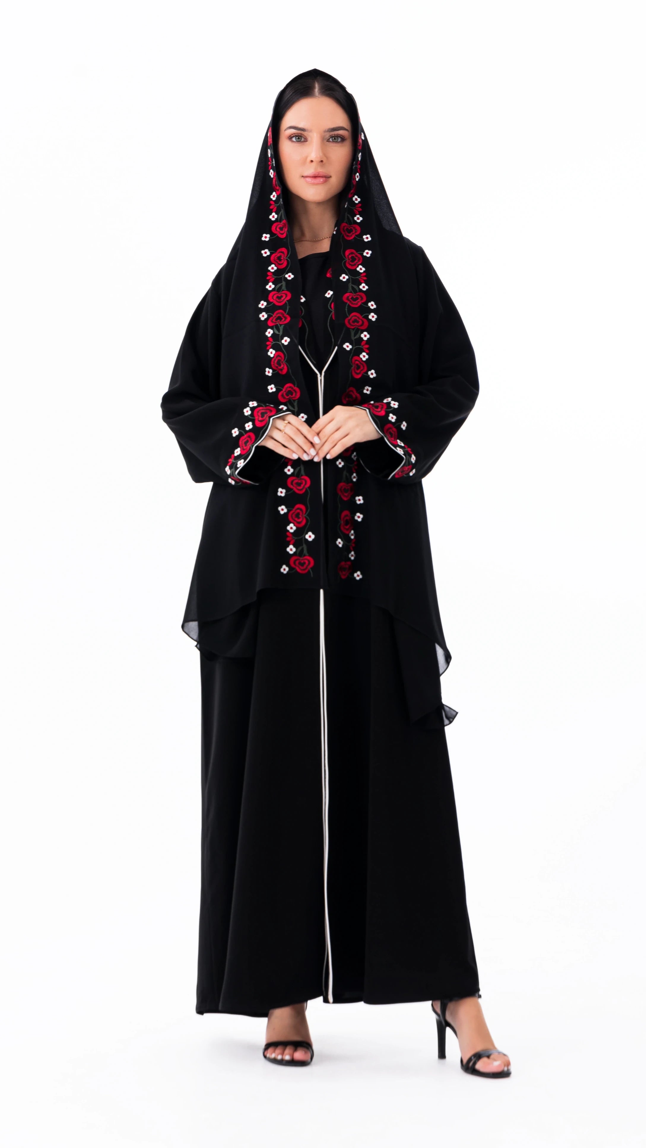 Floriana abaya in black