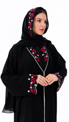 Floriana abaya in black