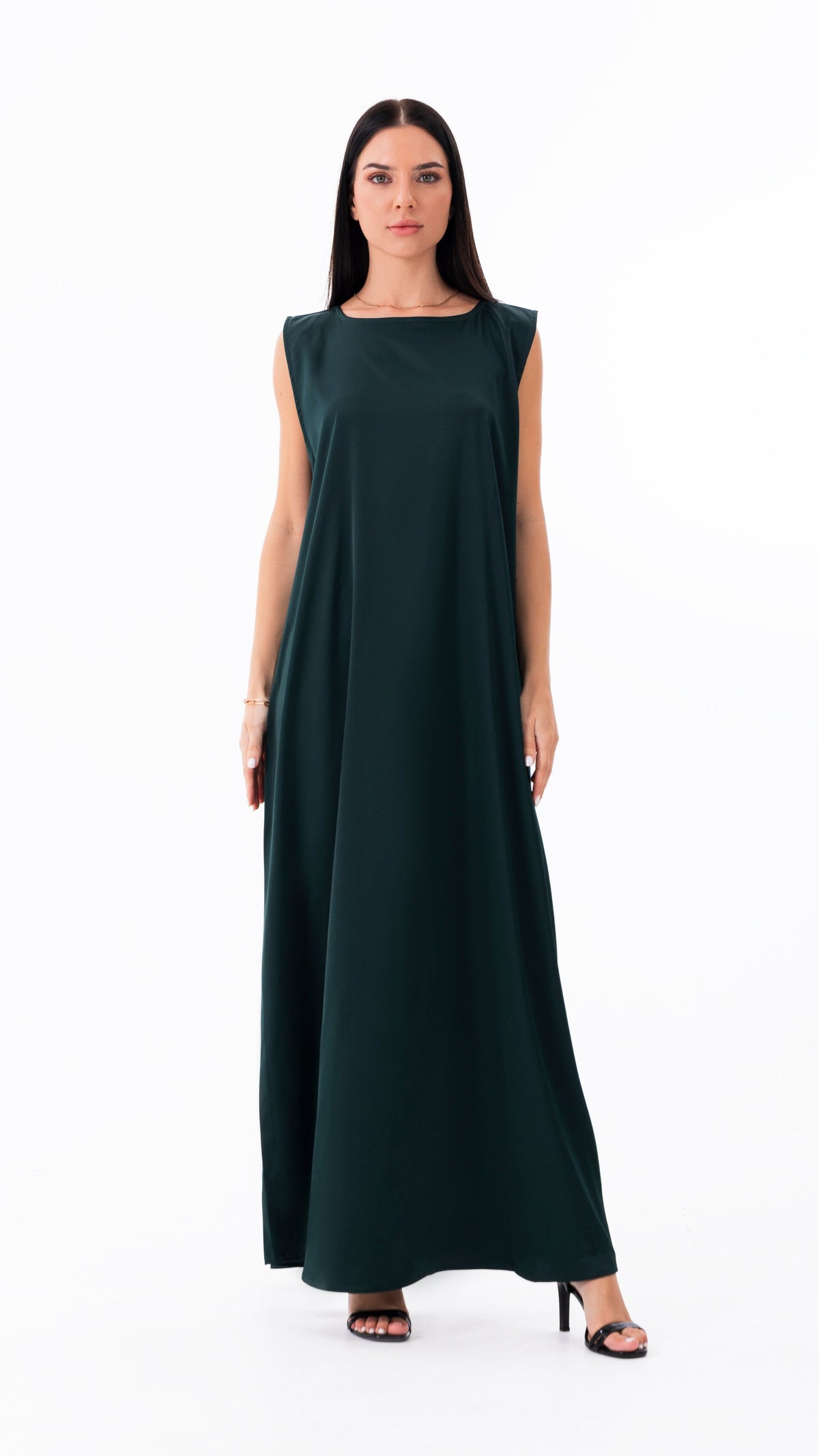 Under abaya dress - Dark Green sleeveless