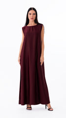 Under abaya dress - Dark Red sleeveless