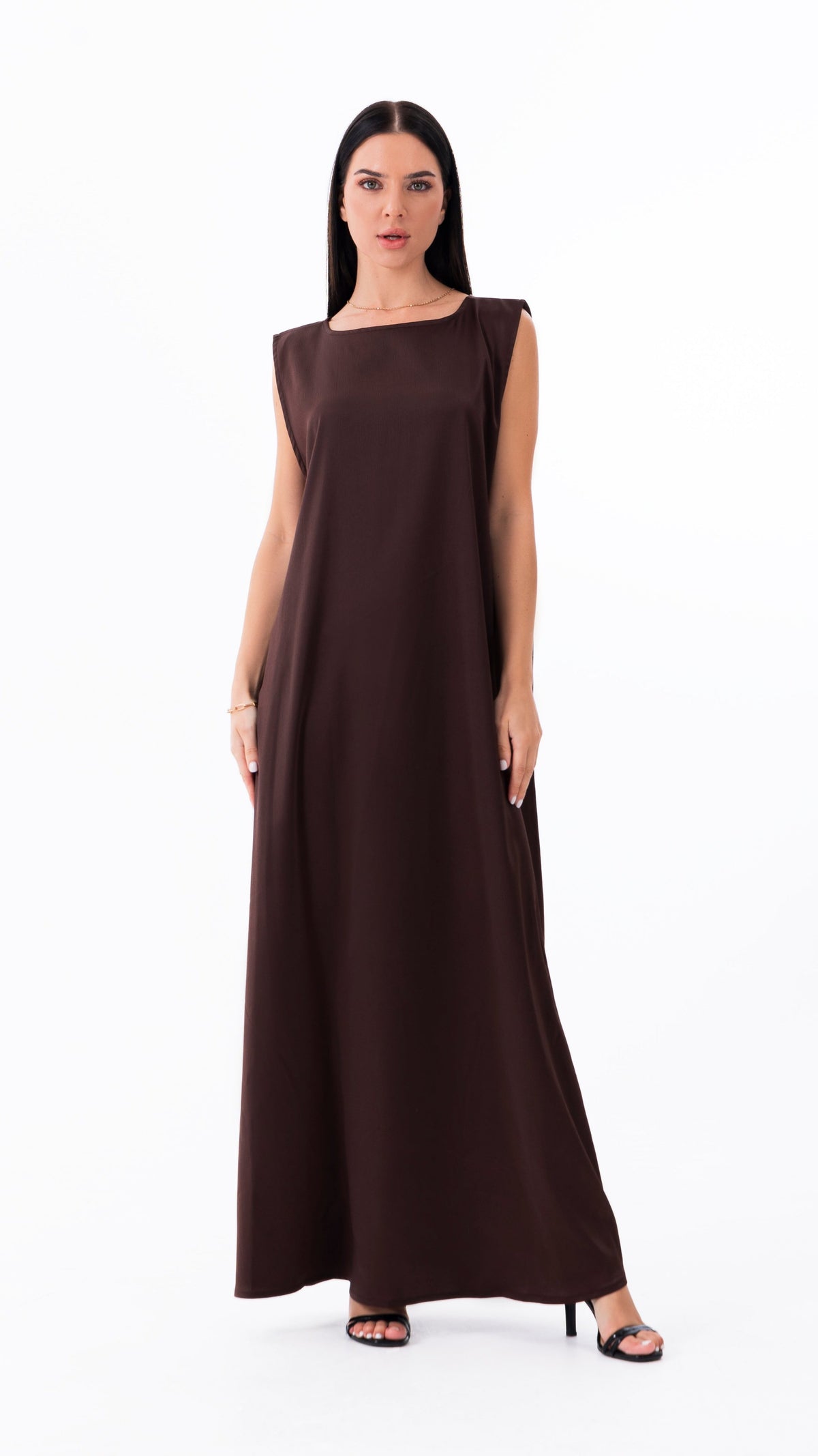 Under abaya dress - Brown sleeveless