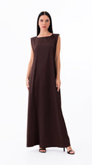 Under abaya dress - Brown sleeveless