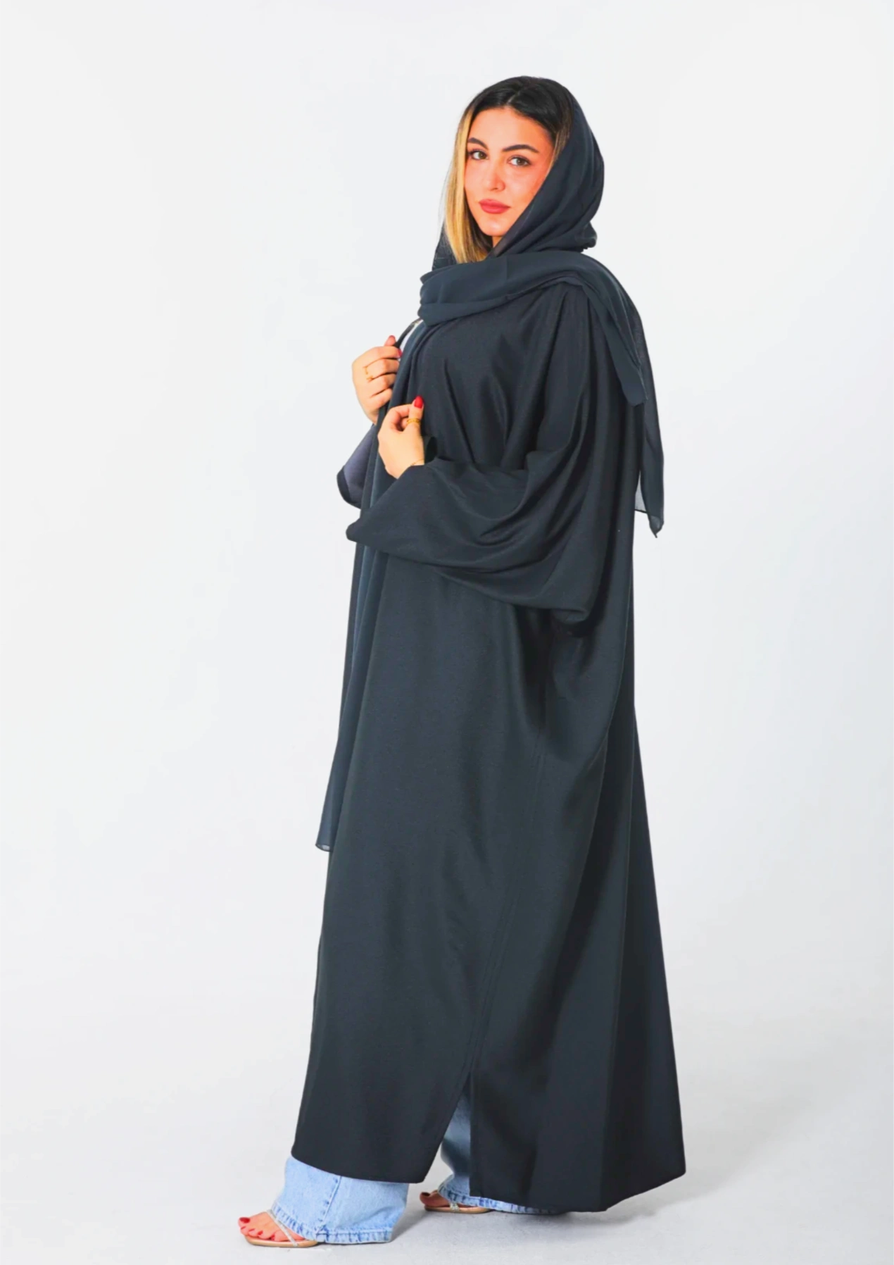 Zolfa Abaya Double Face Dark Gray