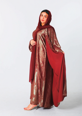 Al Fatena Abaya Tow Pieces in Red