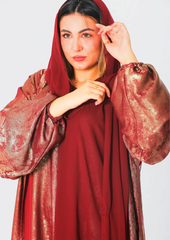 Al Fatena Abaya Tow Pieces in Red