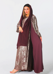 Al Fatena Abaya Tow Pieces In Eggplant