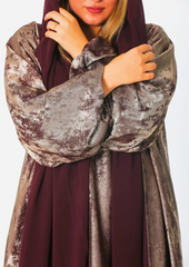 Al Fatena Abaya Tow Pieces In Eggplant