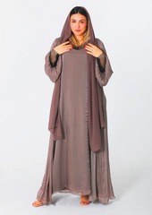 Rovana Abaya Tow Pieces In Brown