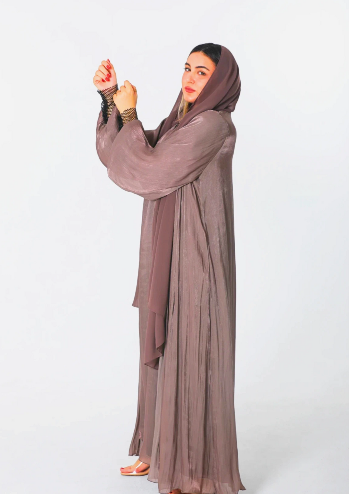 Rovana Abaya Tow Pieces In Brown