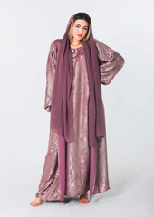 Al Fatena Abaya Tow Pieces In Purple