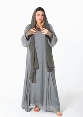 Rovana Abaya Tow Pieces In Grey