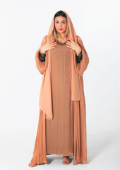 Rovana Abaya Tow Pieces In Bronze