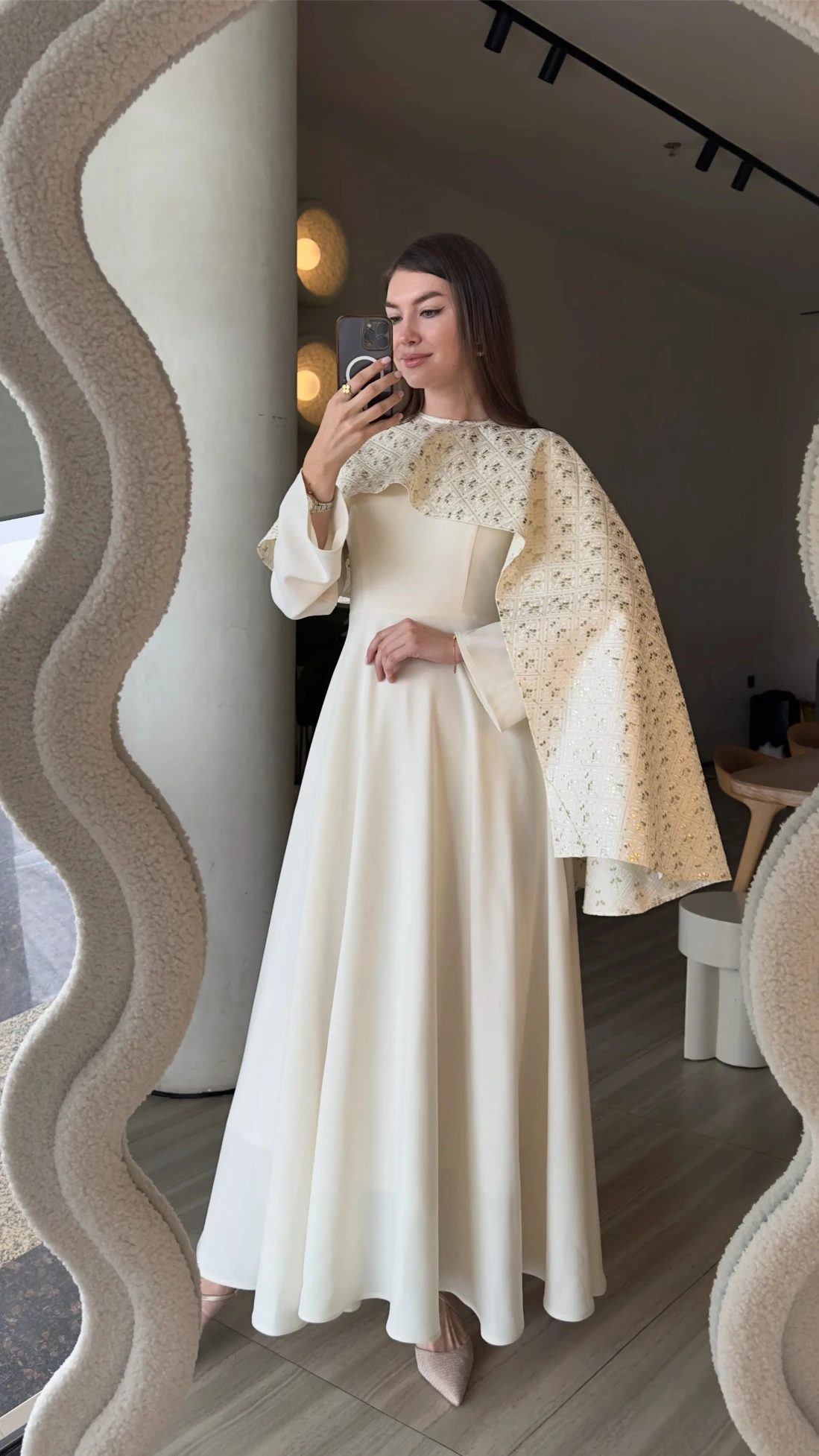 Malak Dress in off white - customization