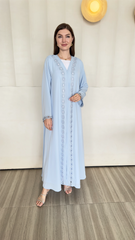 Hissa Abaya in lite blue
