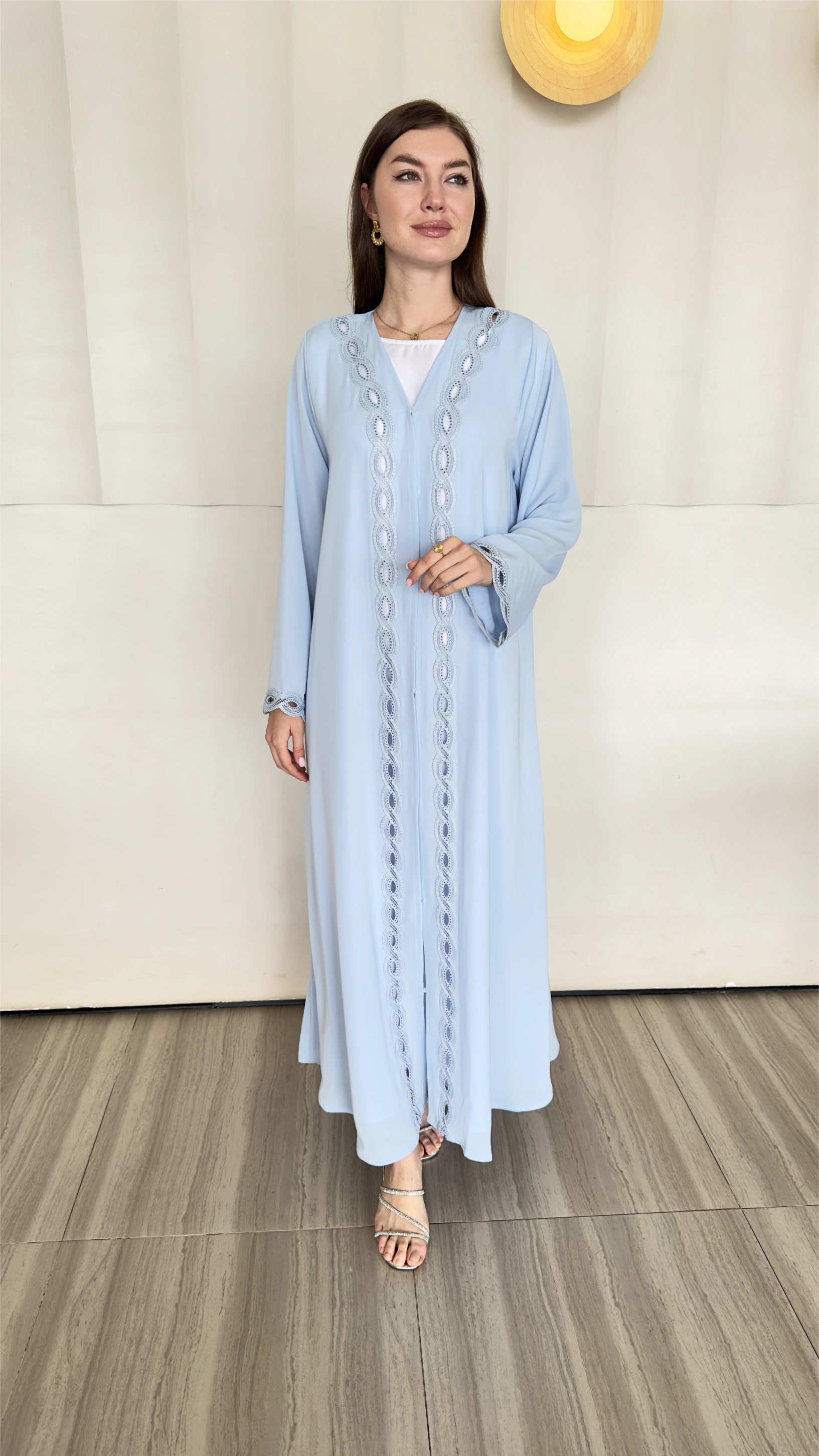 Hissa Abaya in lite blue