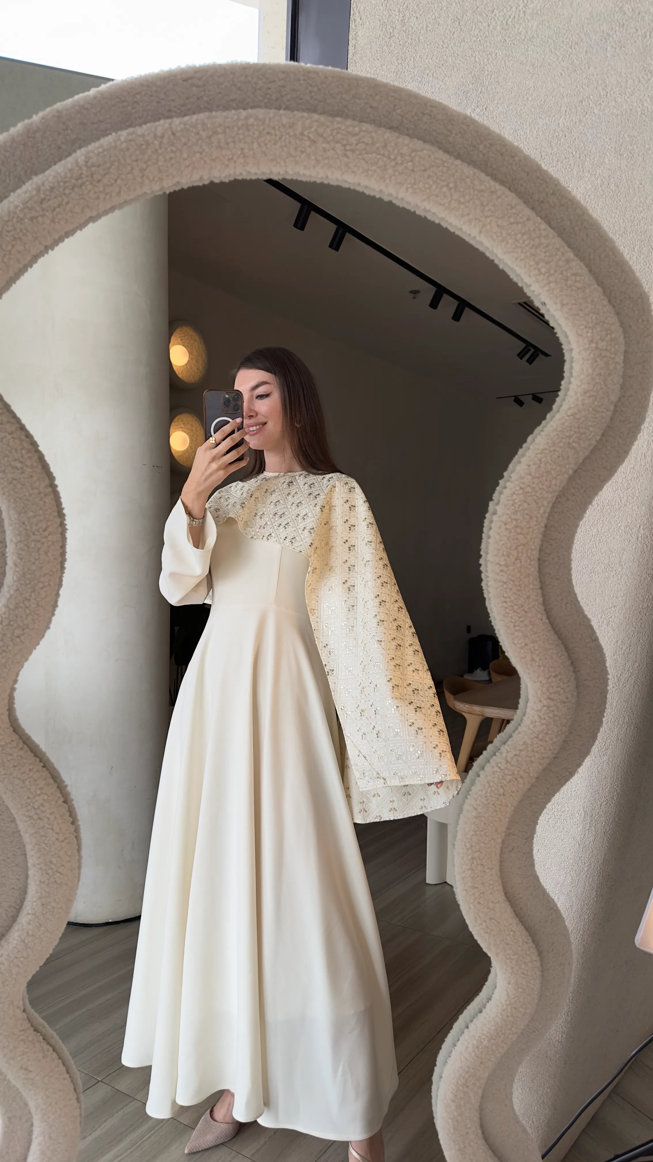 Malak Dress in off white - customization
