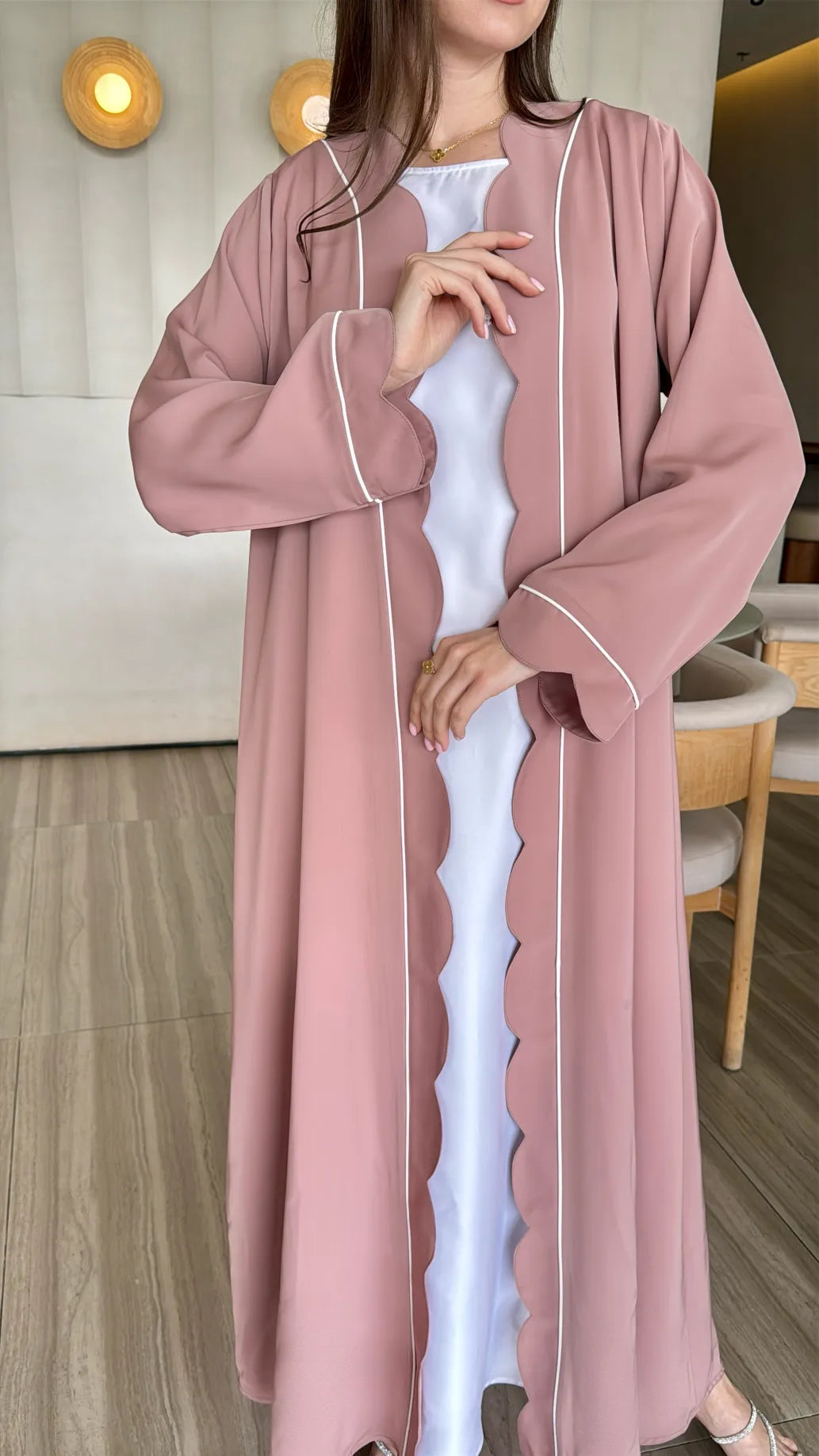 Curves Abaya - Dark Pink
