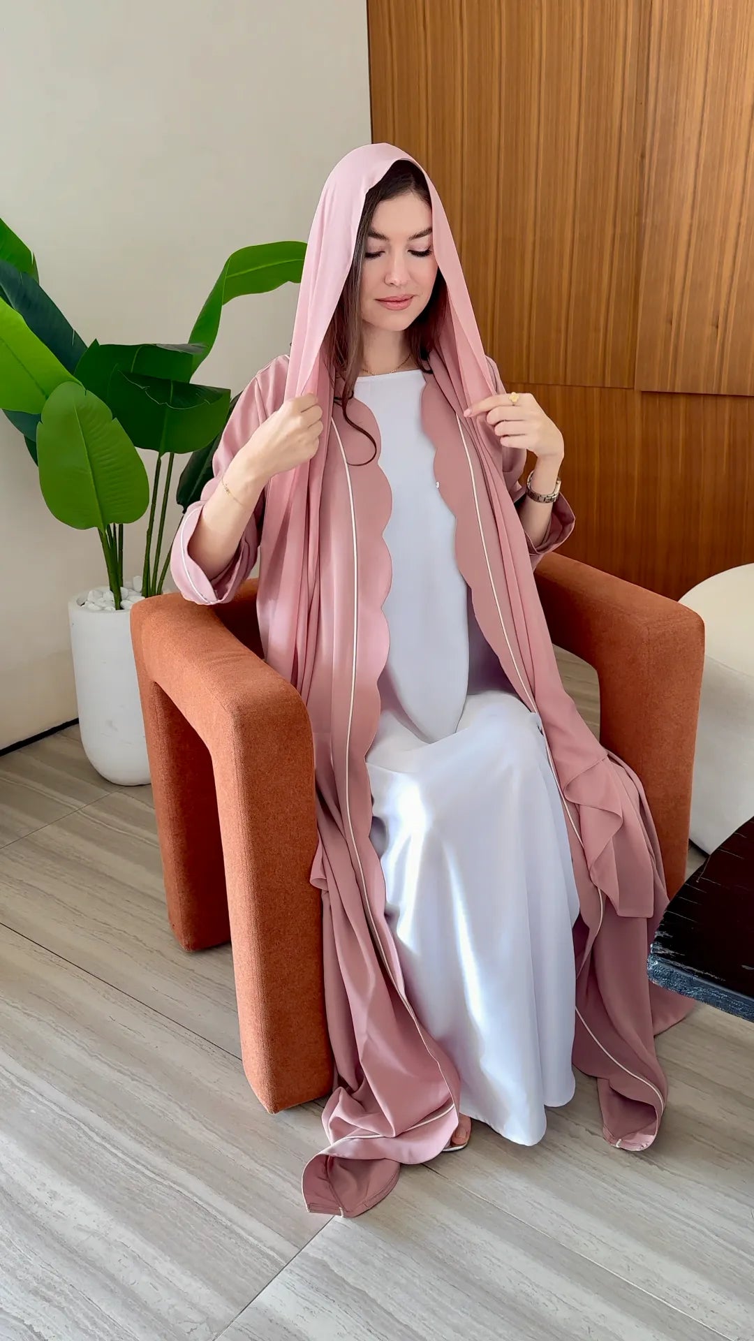 Curves Abaya - Dark Pink